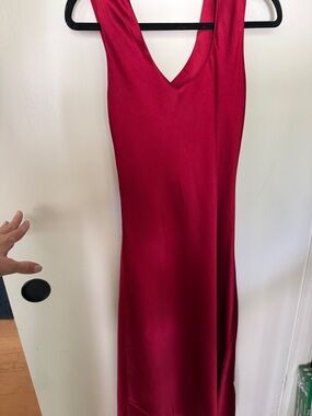 White House Black Market Scarlet Satin Midi Dress